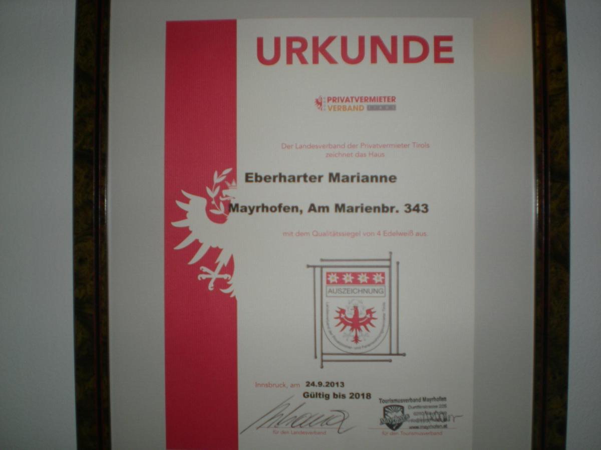 Appartement Haus Eberharter à Mayrhofen Extérieur photo